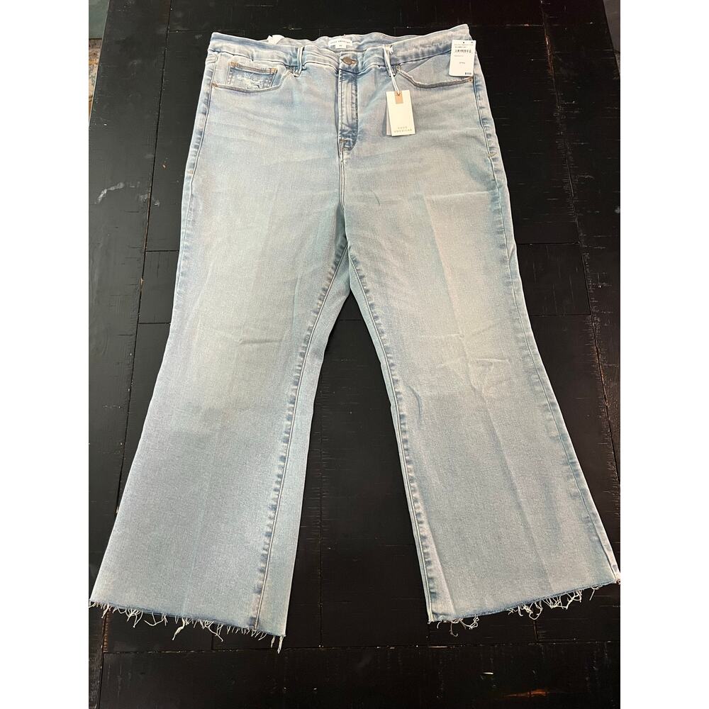 NWT 22 Plus Good American Indigo715 Good Legs Cropped Mini Bootcut Jeans - Picture 2 of 7
